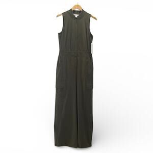 Athleta Brooklyn Utility Jumpsuit Size 6 NWT Green Sleeveless